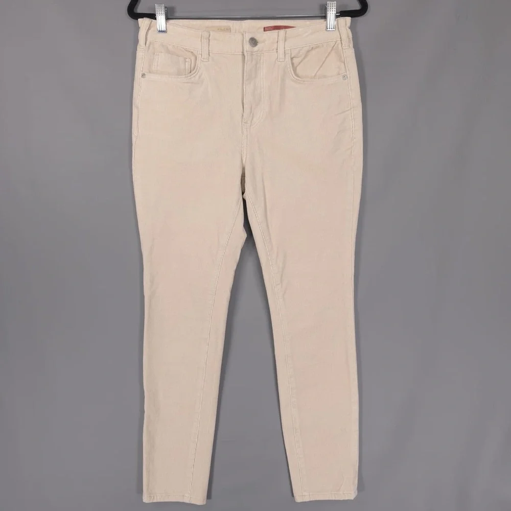 ANTHROPOLOGIE PILCRO Women’s Corduroy High Rise Skinny Pants 30 Slim Cream Tan‎